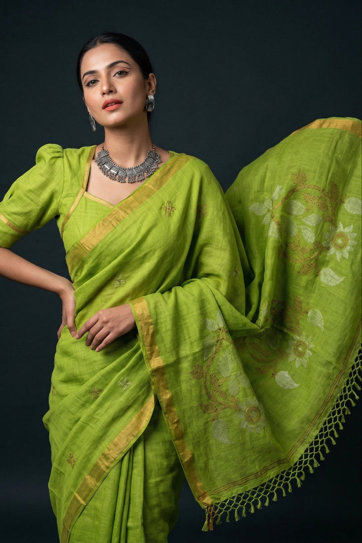 Summer Petal Linen Benarasi