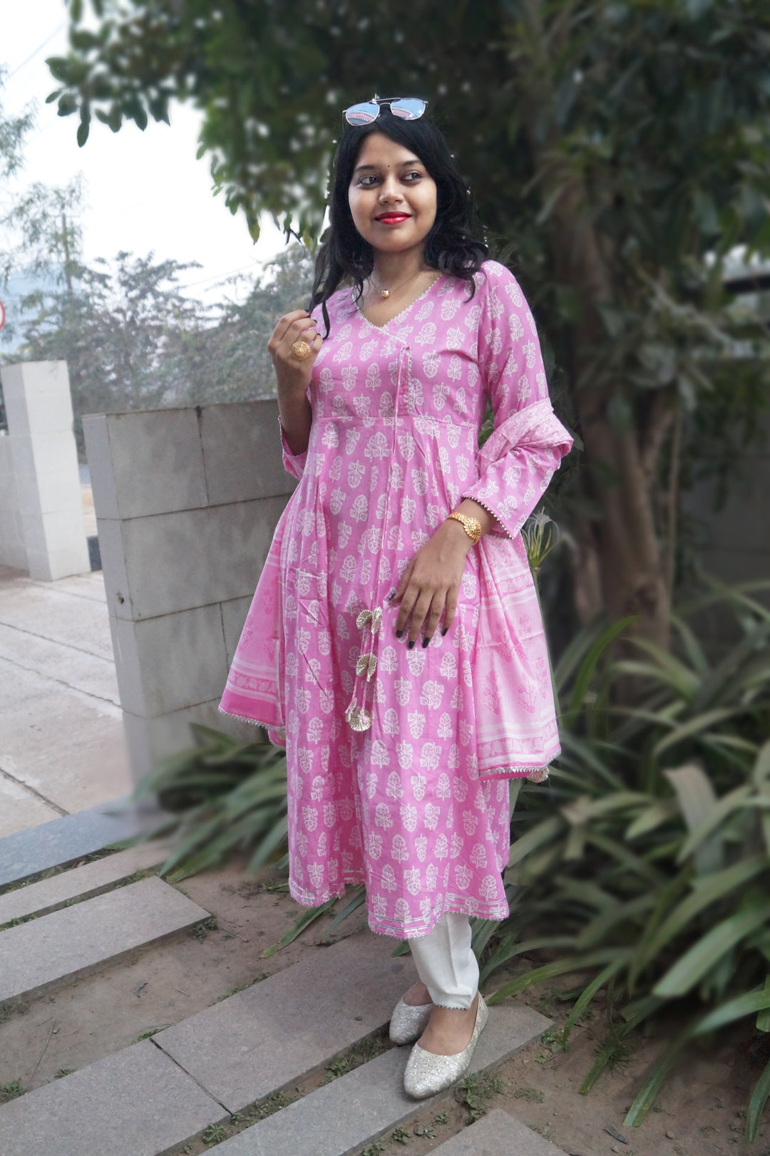 Festive Fashion(Beautiful Angrakha  Kurti Set)