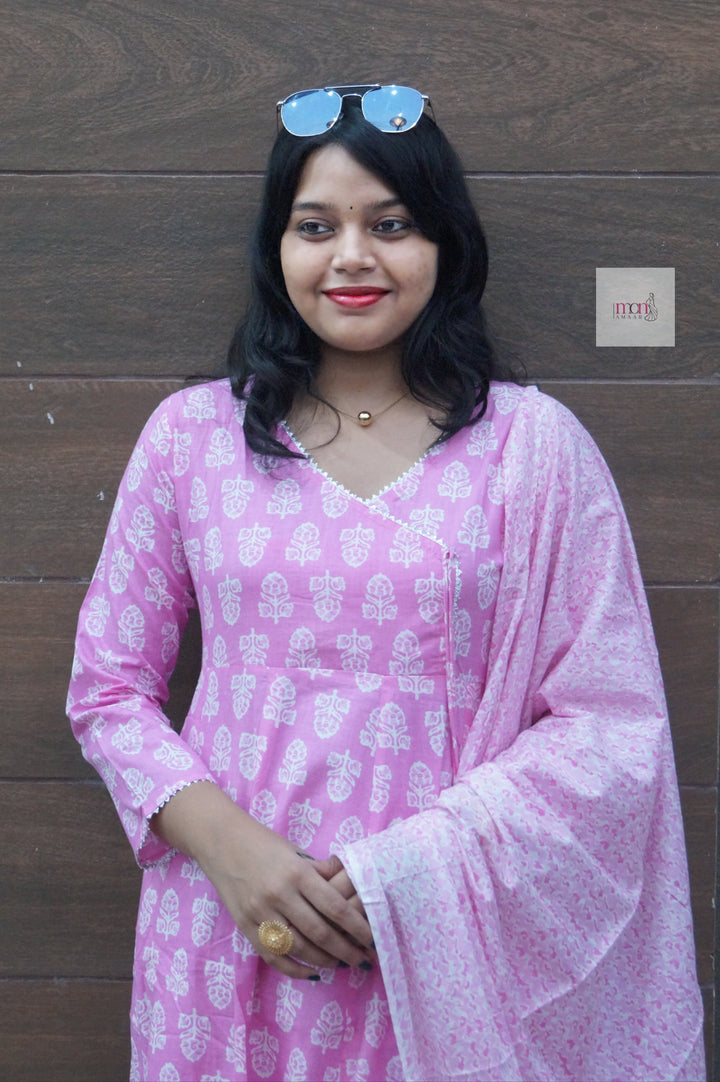 Festive Fashion(Beautiful Angrakha  Kurti Set)