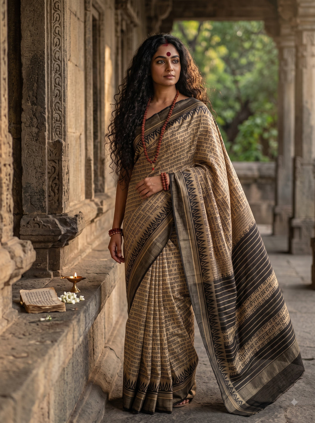 Vedic Scholar - Aabhaangi Ghicha Tussar Silk Saree