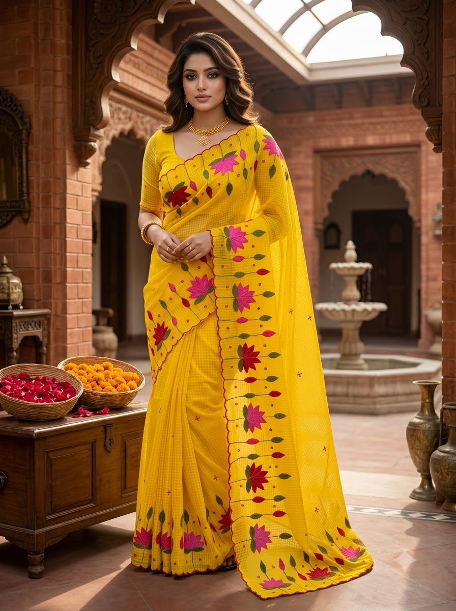 Padyo Pata Kota Applique Saree