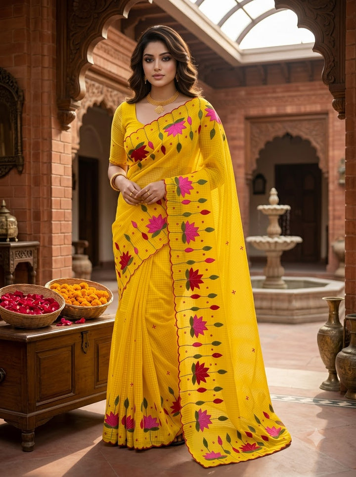 Padyo Pata Kota Applique Saree