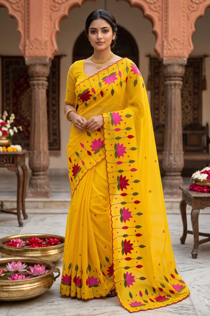 Padyo Pata Kota Applique Saree