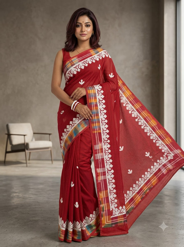 Aloklata Cotton Kota Applique Saree