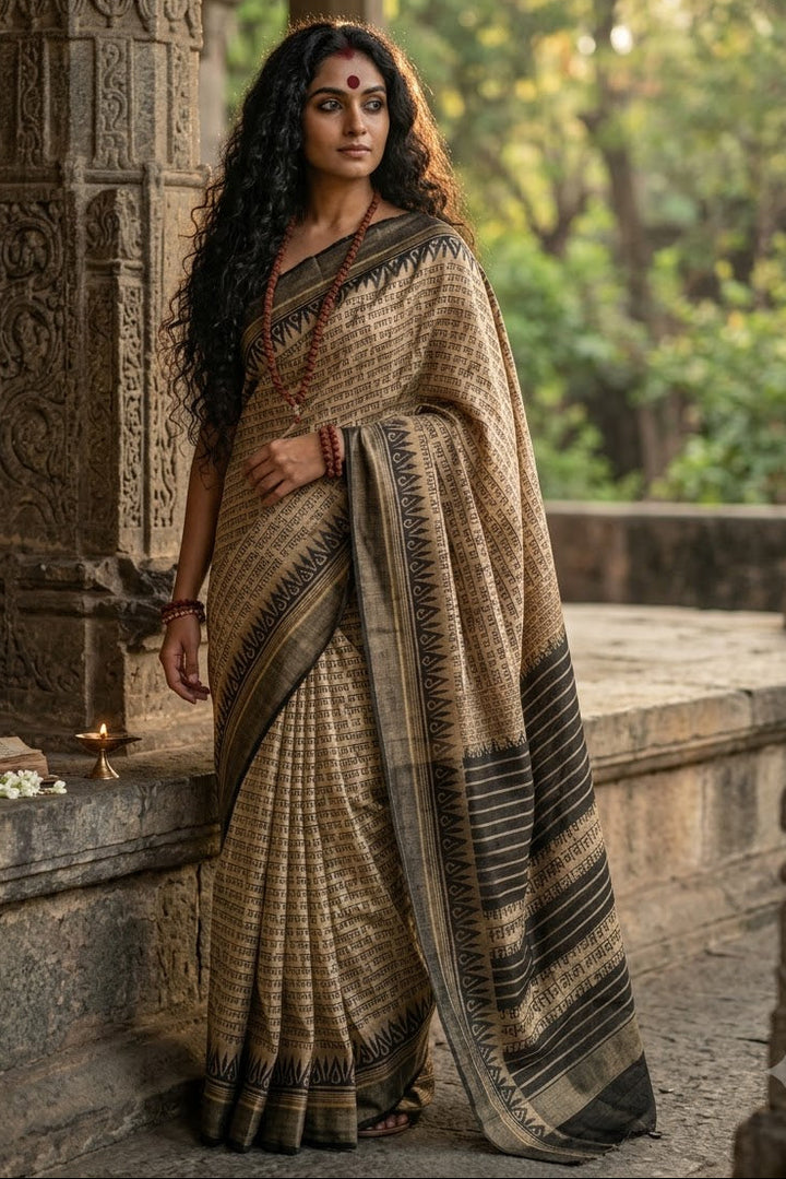 Vedic Scholar - Aabhaangi Ghicha Tussar Silk Saree