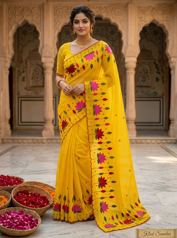 Padyo Pata Kota Applique Saree