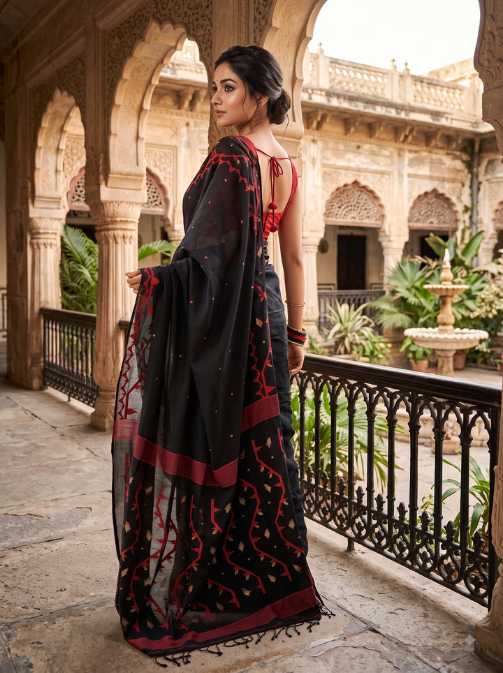 Snigdharag Karat Cotton Jamdani Saree