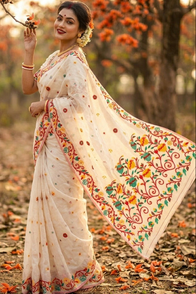 Rongoboti  (রঙ্গবতী)  Cotton Silk Saree