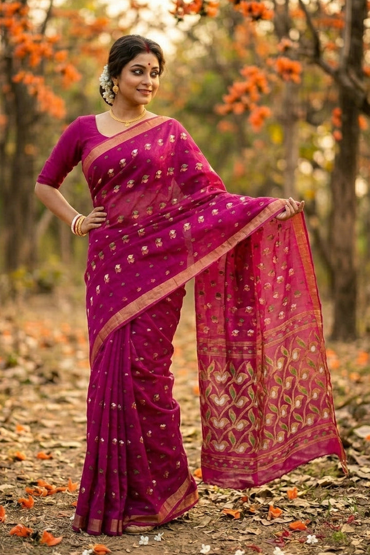 Rajrangi (রাজরঙ্গী) Khadi  Cotton  Saree