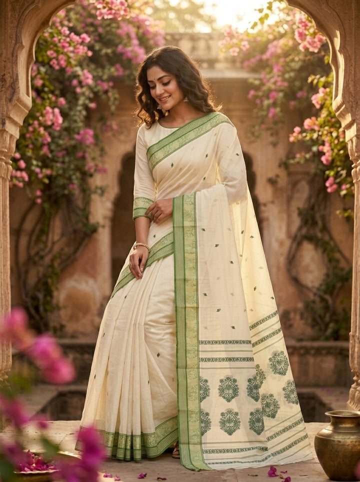 Bengal Tangail Tant Cotton Saree