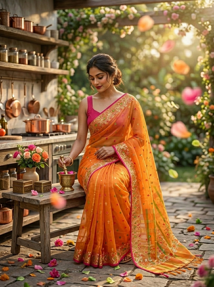 Divine Essence Muslin Jamdani Saree
