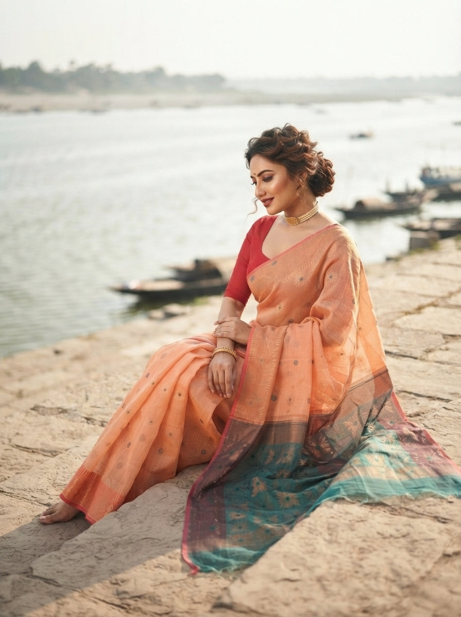 Bibhuti Dhakai Jamdani Saree