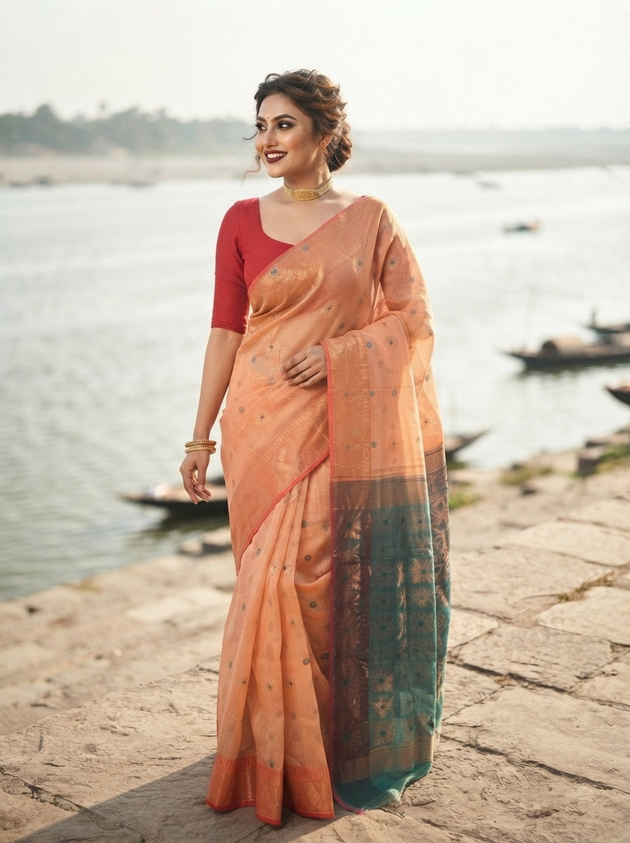 Bibhuti Dhakai Jamdani Saree