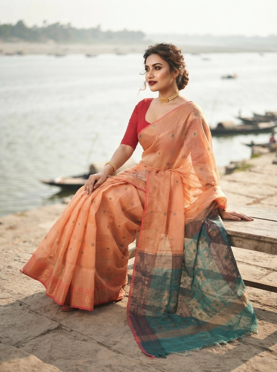 Bibhuti Dhakai Jamdani Saree