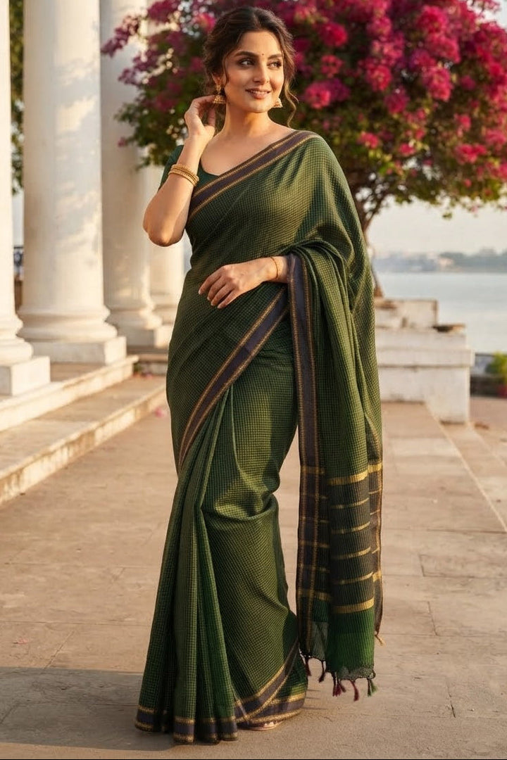 Forest Royale Cotton Saree