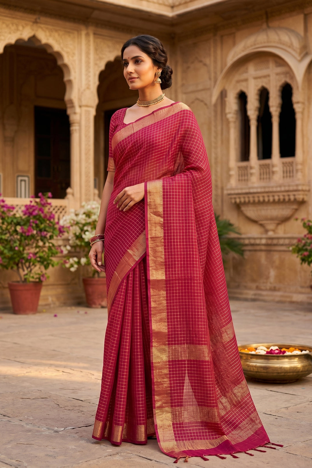 Kahaani Pure Handwoven Linen Saree