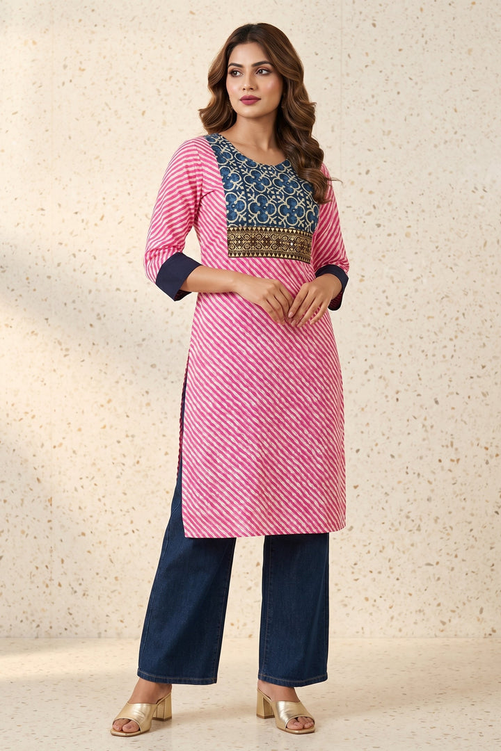 Office Days-Leheriya Cotton Kurti