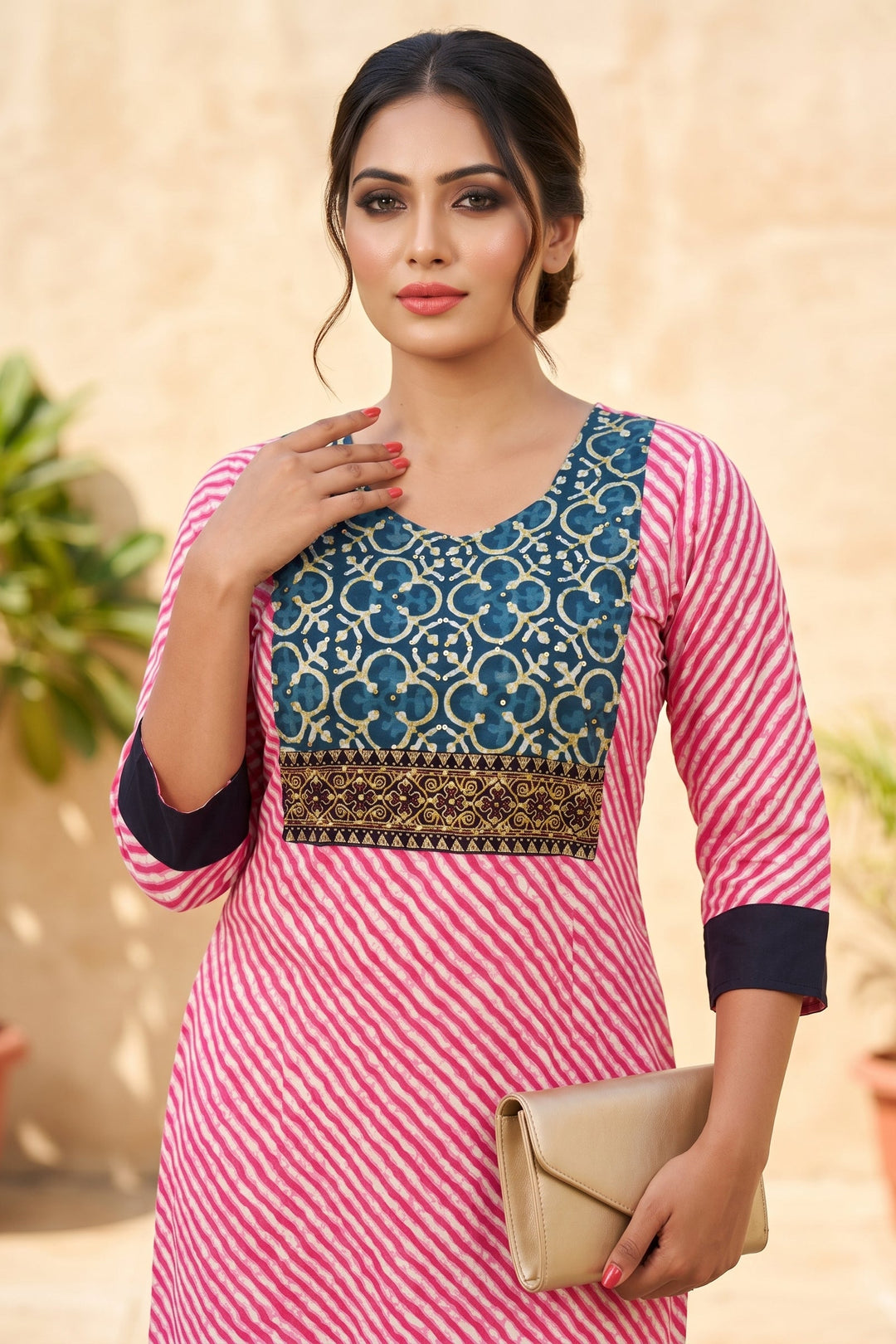 Office Days-Leheriya Cotton Kurti