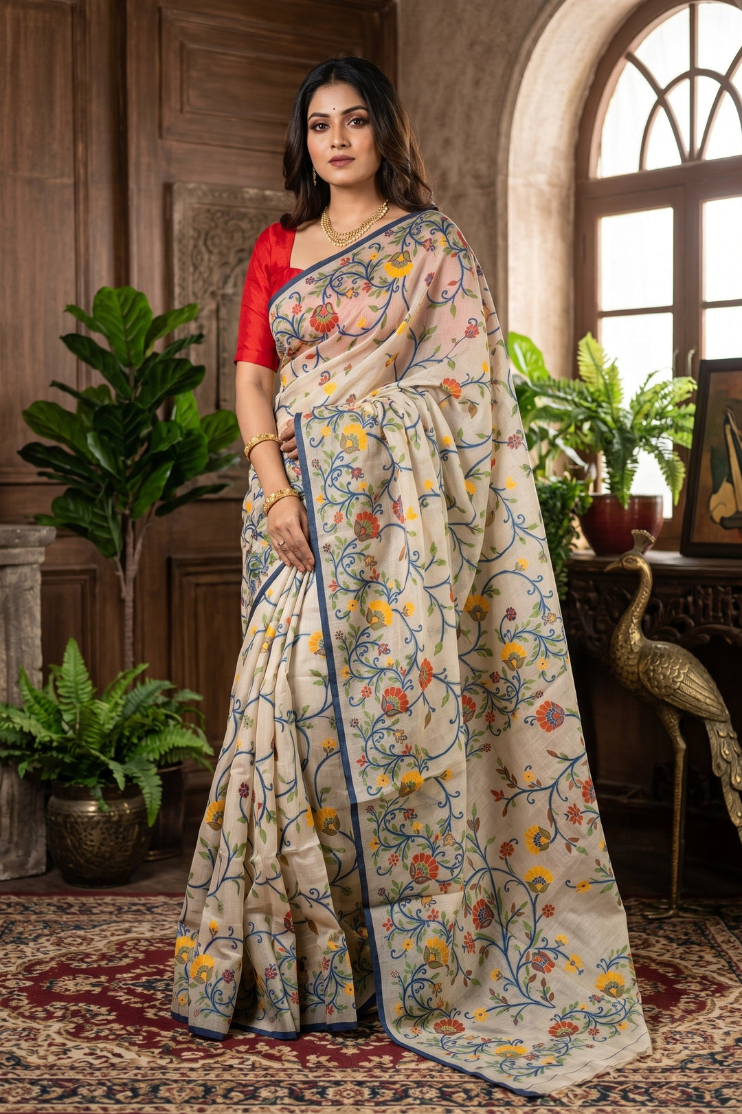 Phoollata Jamdani Exclusive Semi Tussar Jamdani Saree