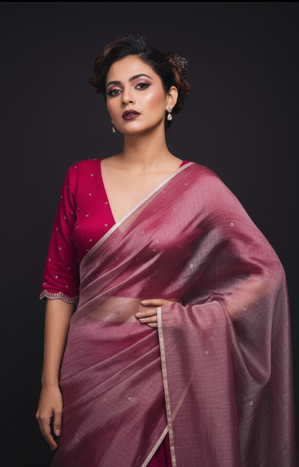 Pink Blast Designer Fendy Silk Blouse