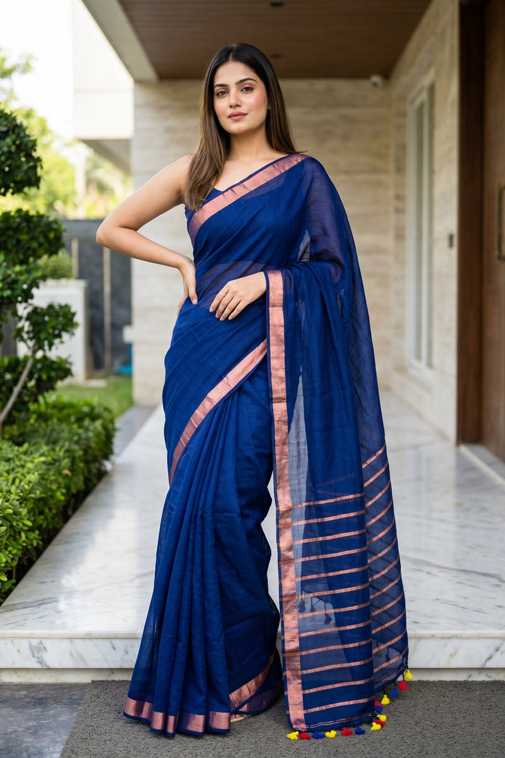 Luminous Linen Saree