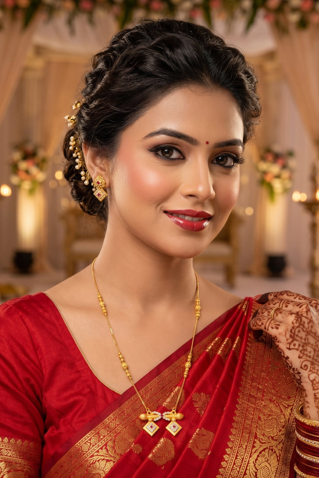 The Ruby Twin Mangalsutra(Gold Plated)Combo-2