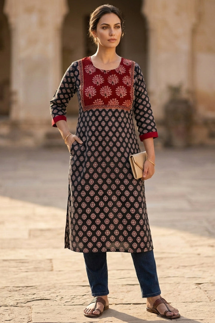 Rangrez Ajrakh Kurti(Only Kurti)