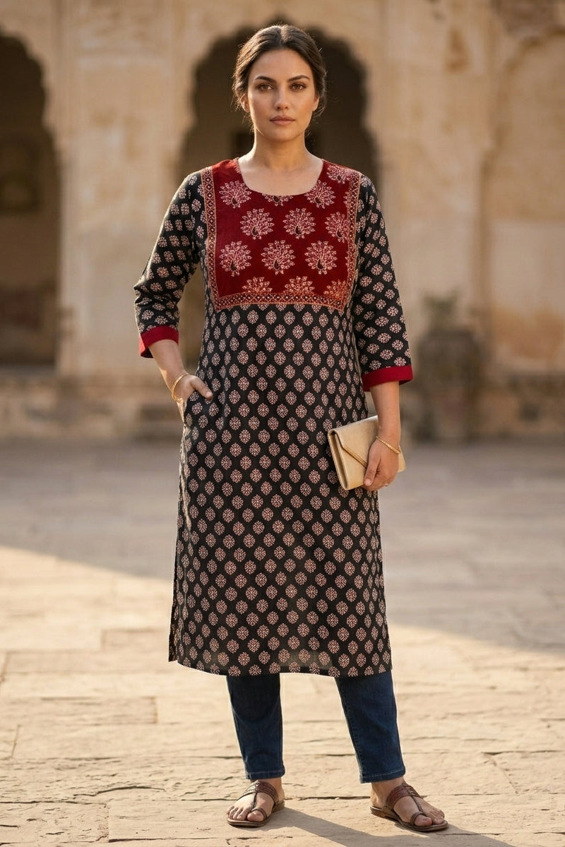 Rangrez Ajrakh Kurti(Only Kurti)