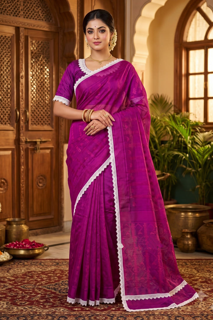 Aradhana Bengal Jamdani Saree with Blouse (Combo)