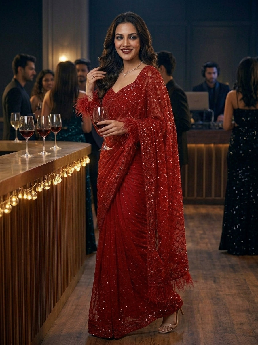Star Night Story Georgette Saree