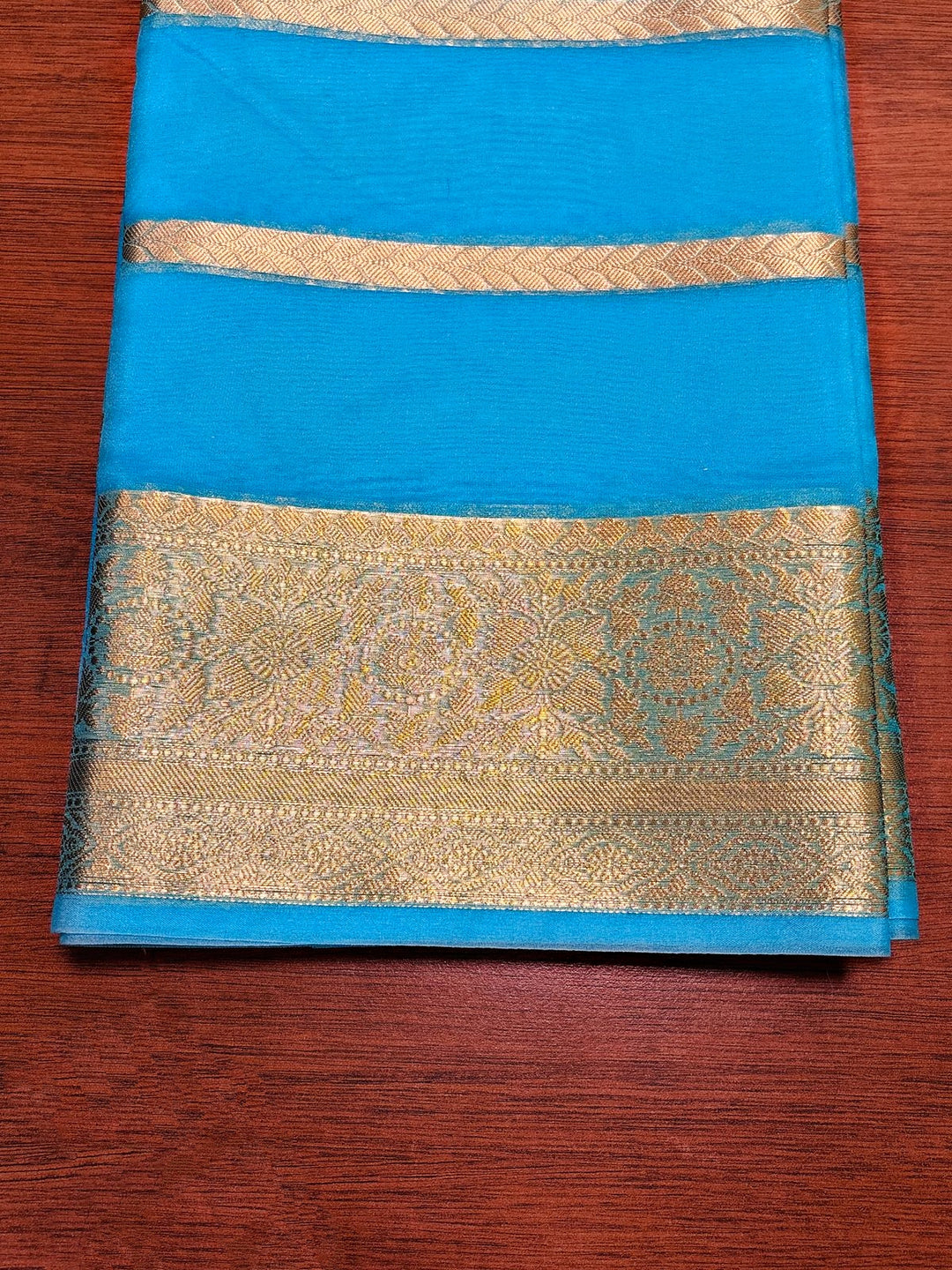 Blue Banarasi Organza Saree