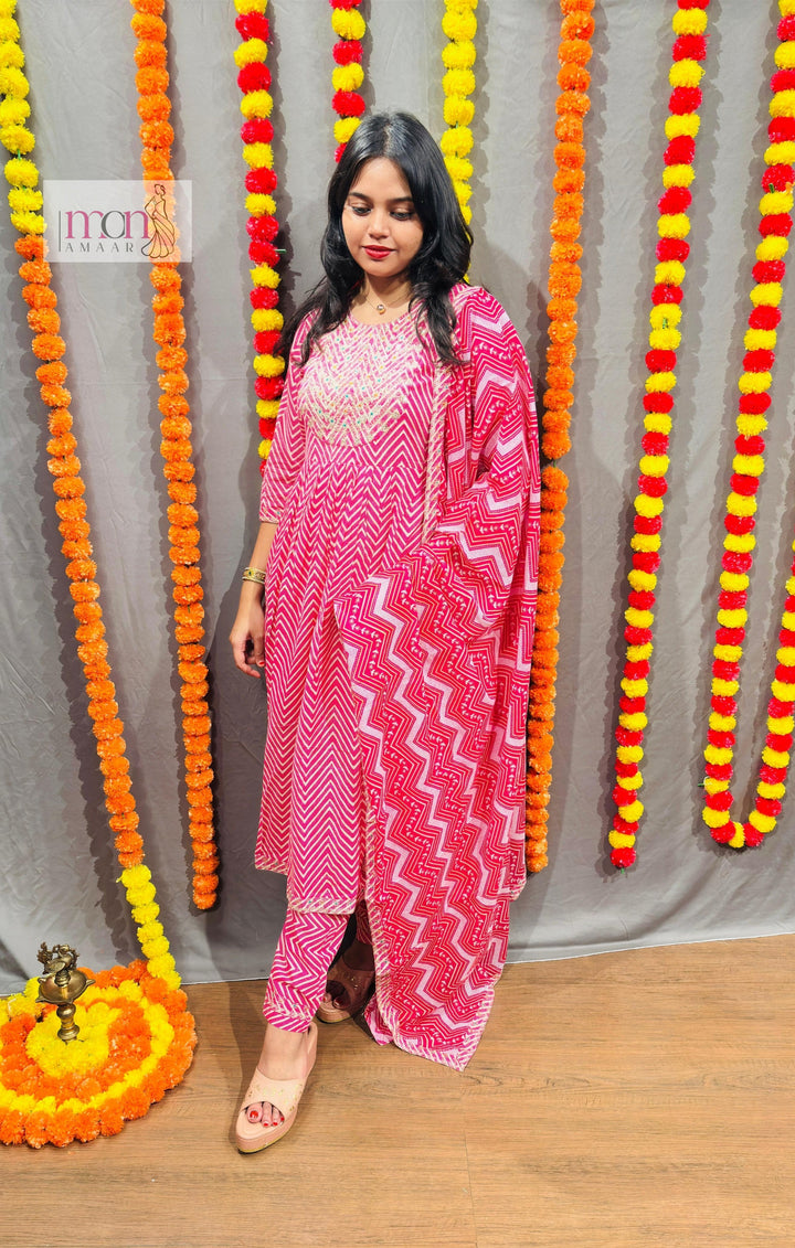 pink Day- Party Wear Kurti Set