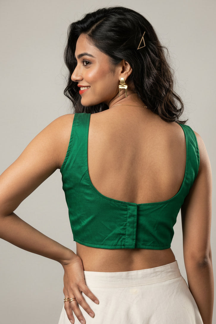 Mayura Green Solid Colour Blouse