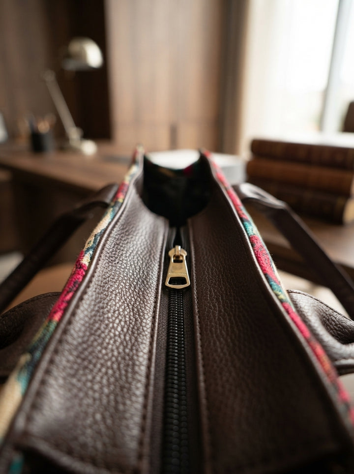 Roses in My Hands-Leather Hand Bag
