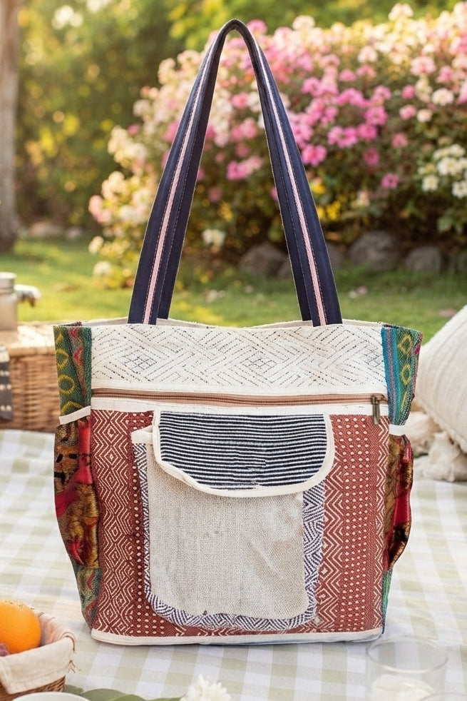 Carry Them Beautifully - Patchwork Oversized Tote Bag