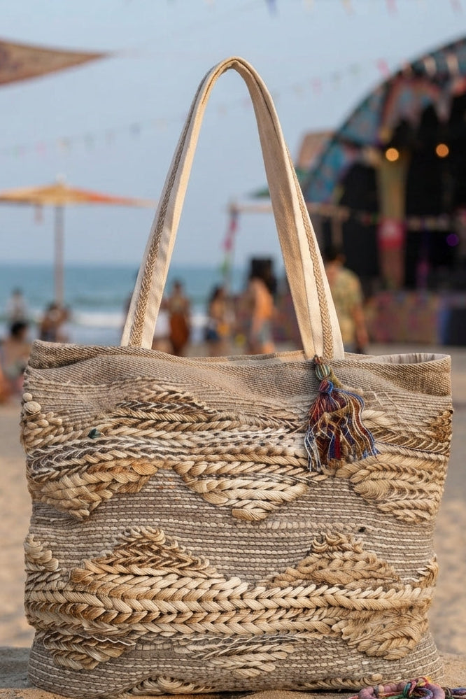 Carefree Spirit - Oversized  Textured Tote Bag