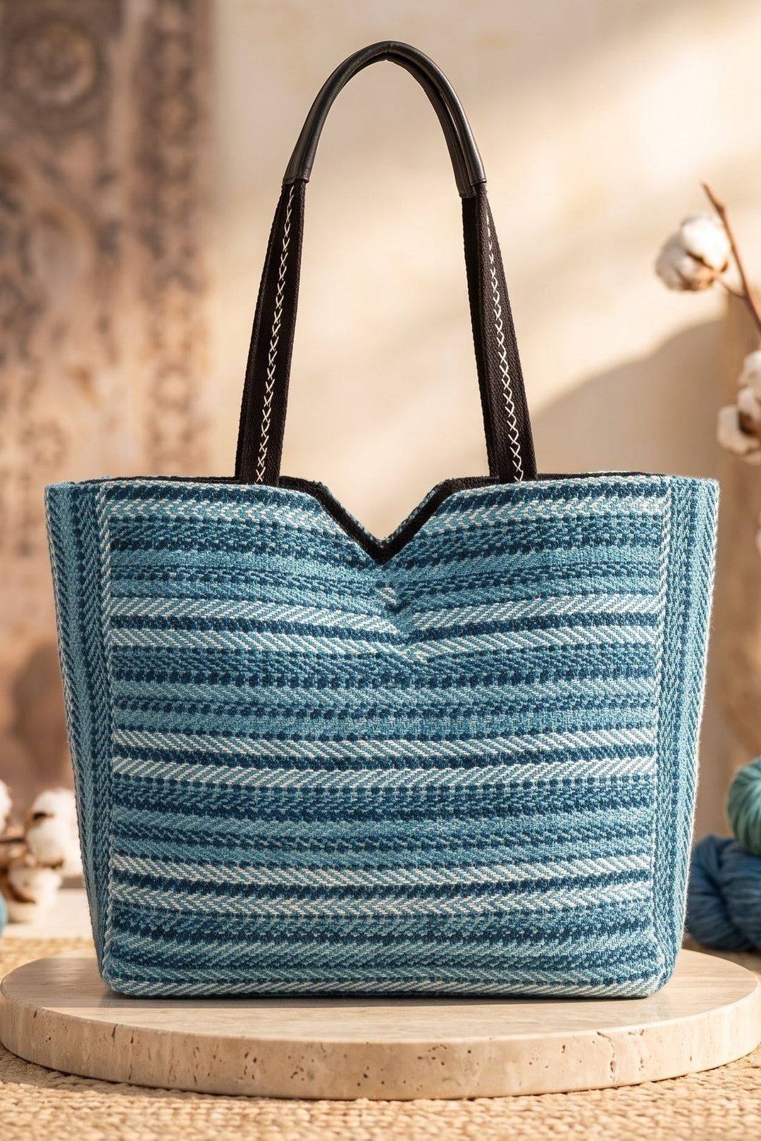 Blue Meadow – Handcrafted Tote Bag