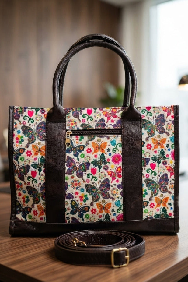 Chasing Butterflies-Leather Hand Bag