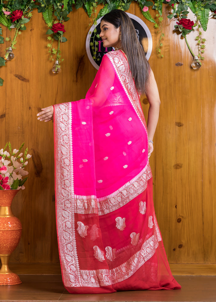 Double Cuddle Khaddi Chiffon Banarasi saree