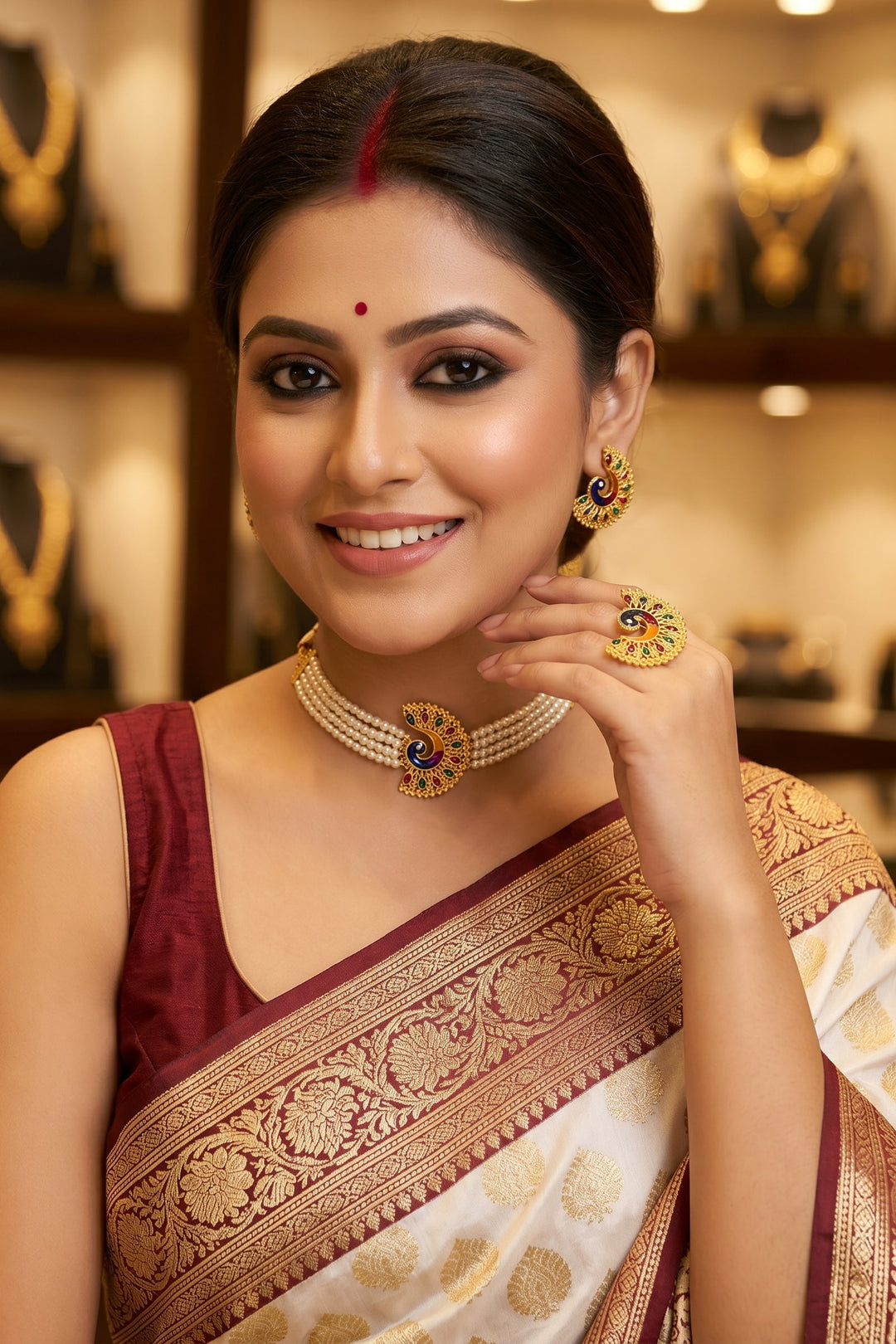 Set Of Three(Gold Plated Chocker Set)