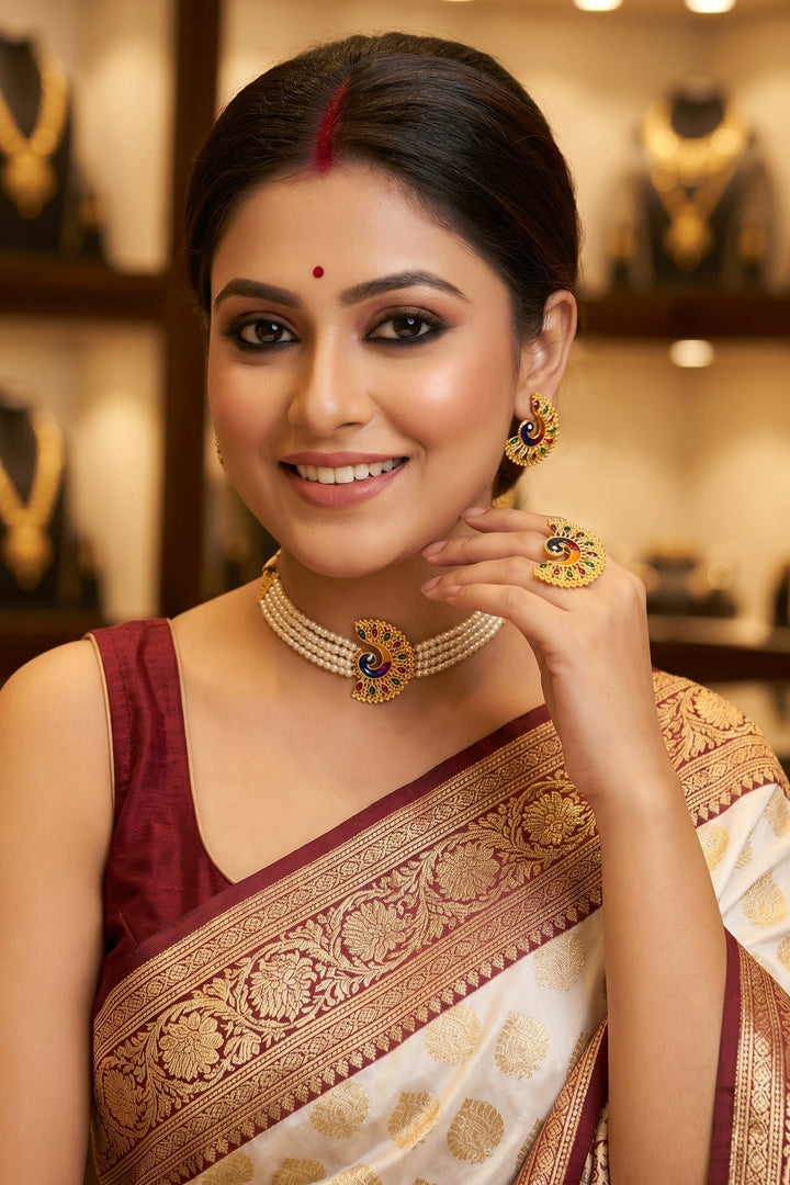 Set Of Three(Gold Plated Chocker Set)