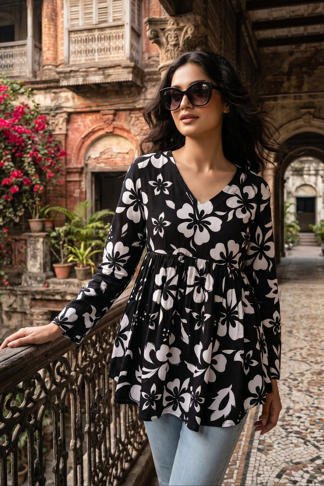 Heart's Embrace Printed Rayon Top