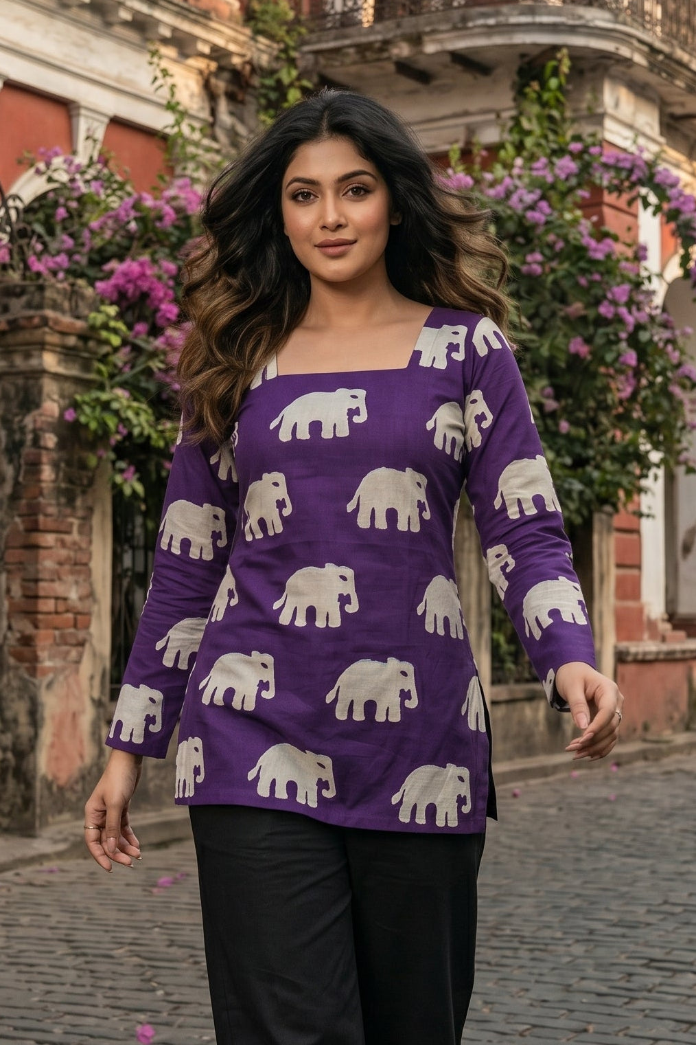 Poetry of Petals Printed Rayon Top