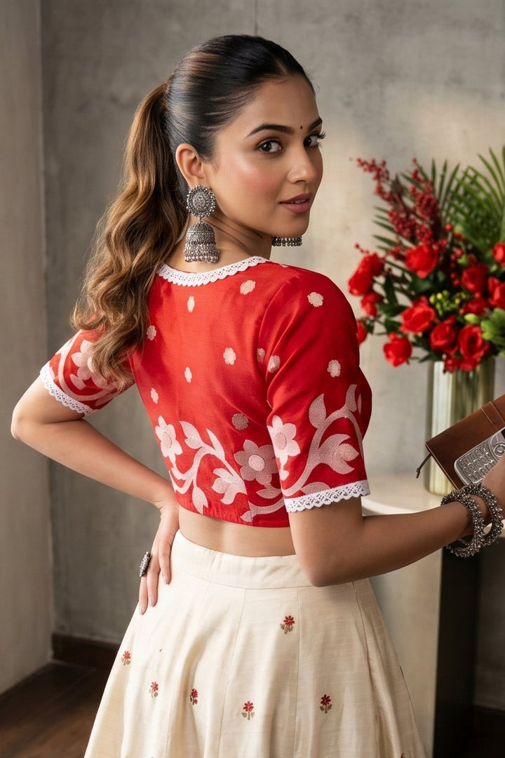 Ethni Cool Blossom Muslin Jamdani Blouse