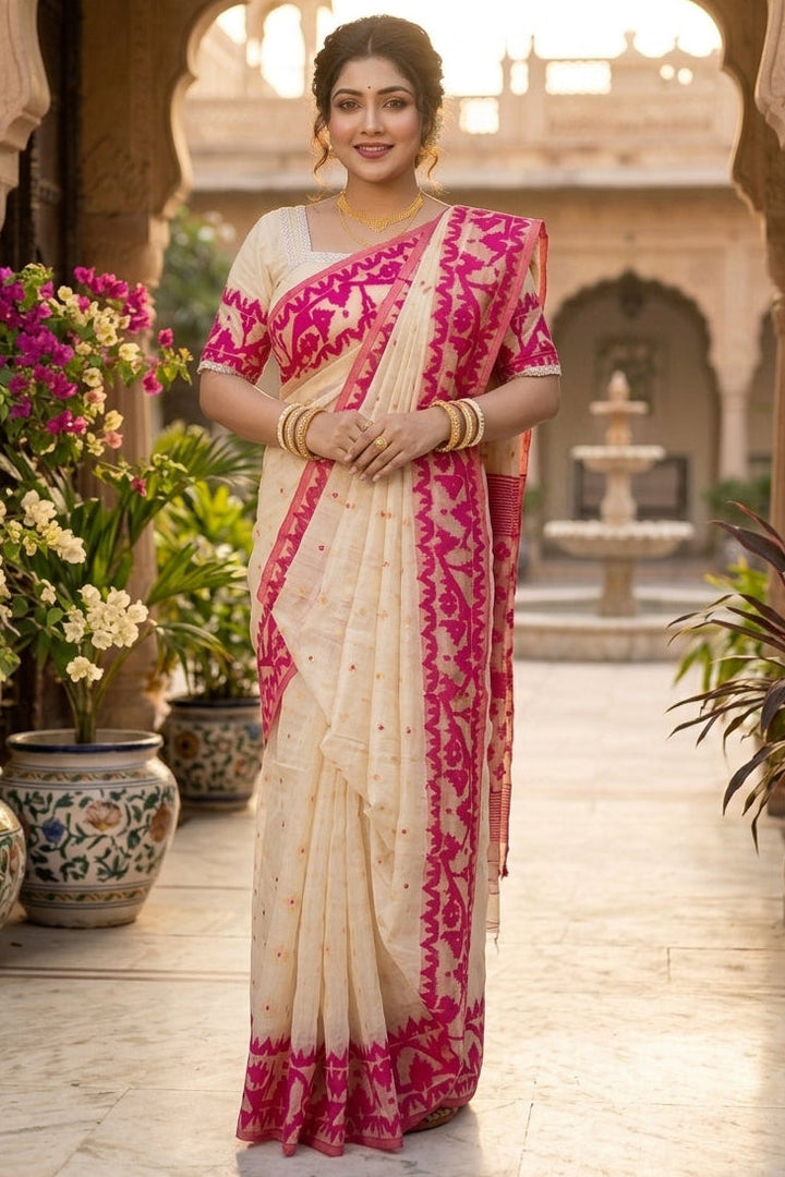Golapi Golpo Bengal Jamdani Saree