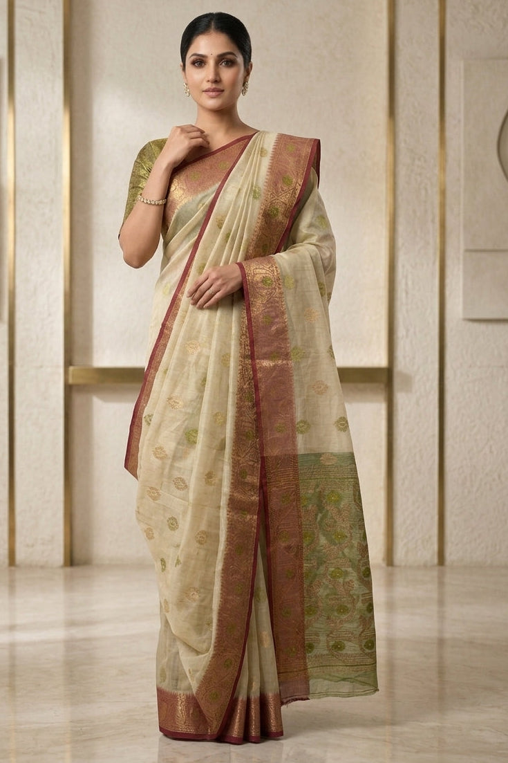 Suvarna Shobha Bengal Jamdani Saree