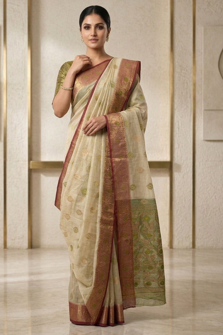 Suvarna Shobha Bengal Jamdani Saree