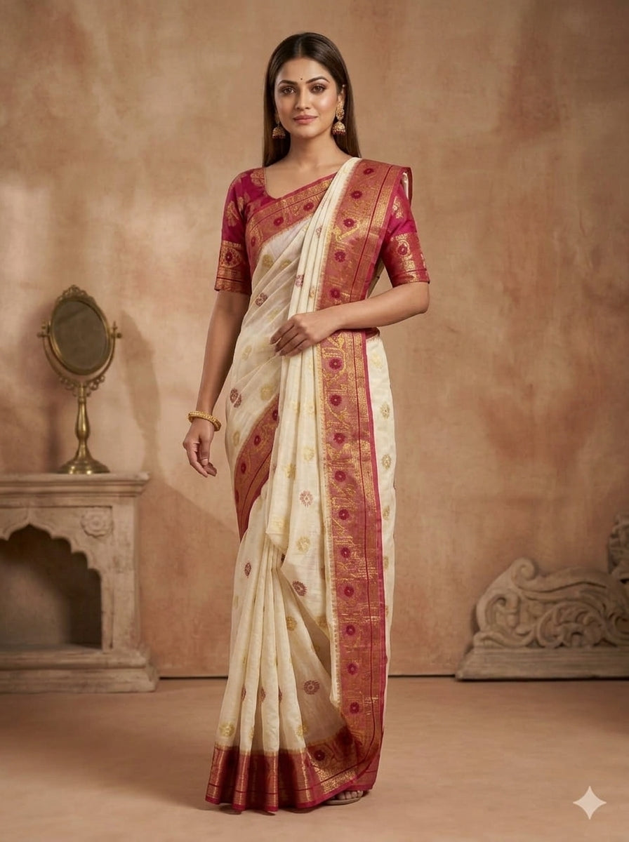 Suvarna Shobha Bengal Jamdani Saree