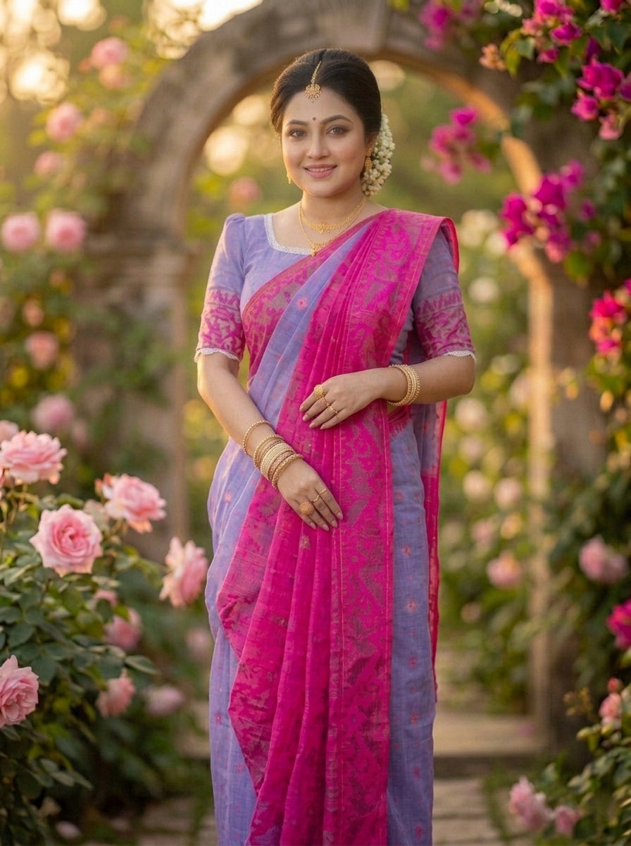 Golapi Golpo Bengal Jamdani Saree