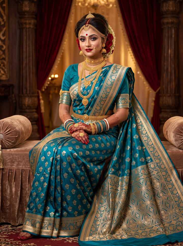 Queen's Legacy Banarasi Semi Katan Silk Saree